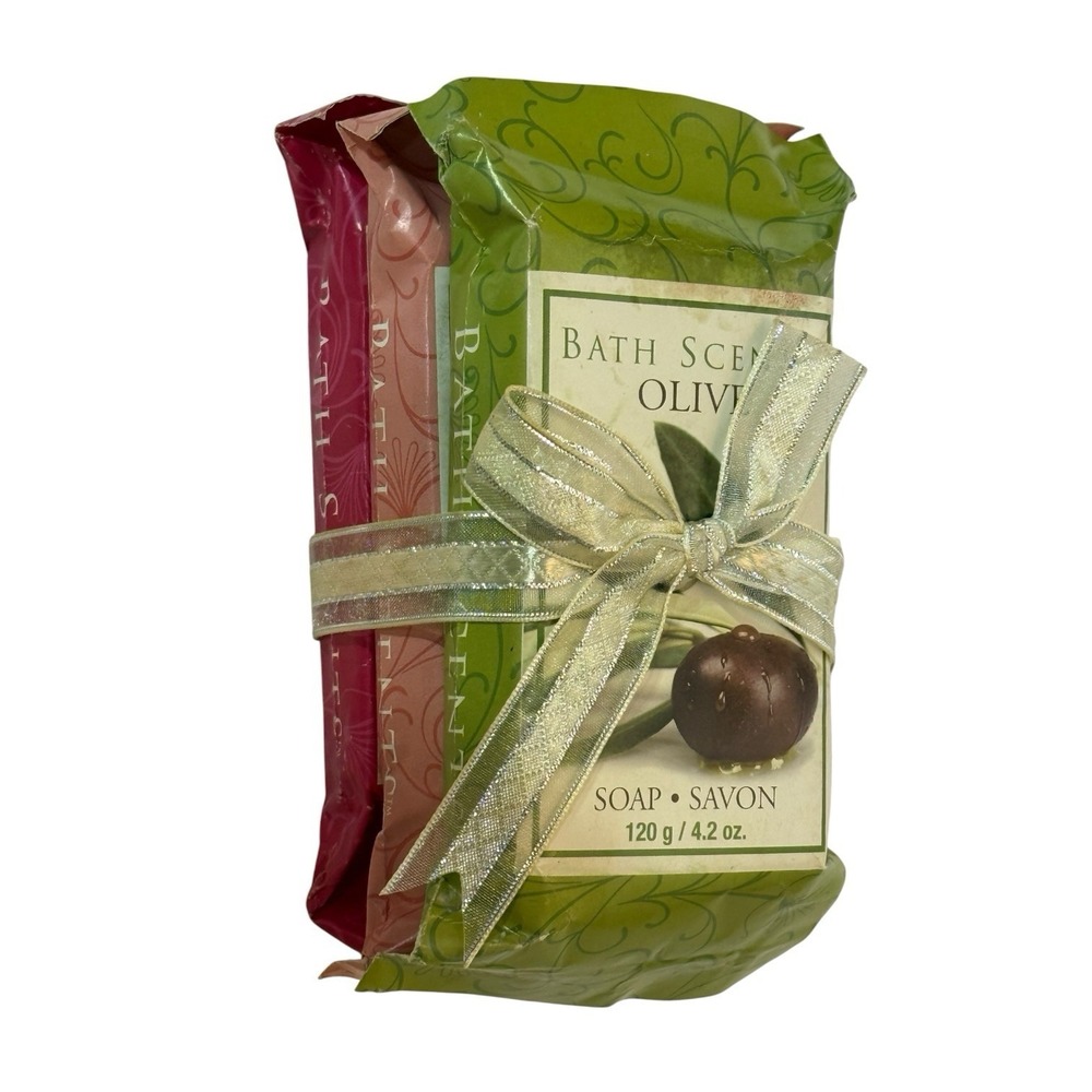 Bath Scents Olive, Fig, Pomegranate 3 Specialty Soaps‎ 4.2 oz Each